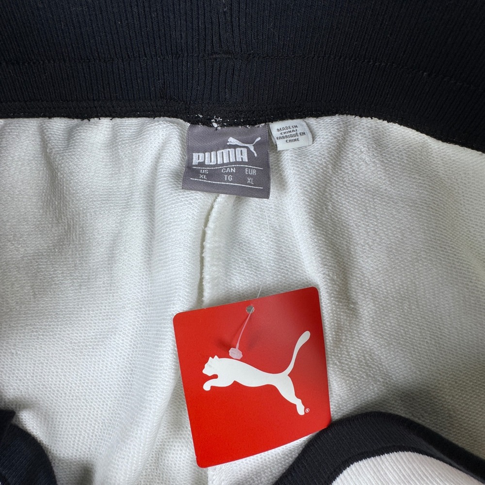 Puma Joggers Mens XL Sweatpants Off White Black Stripe Sample GT1MMXTJ00069 New - Picture 4 of 11